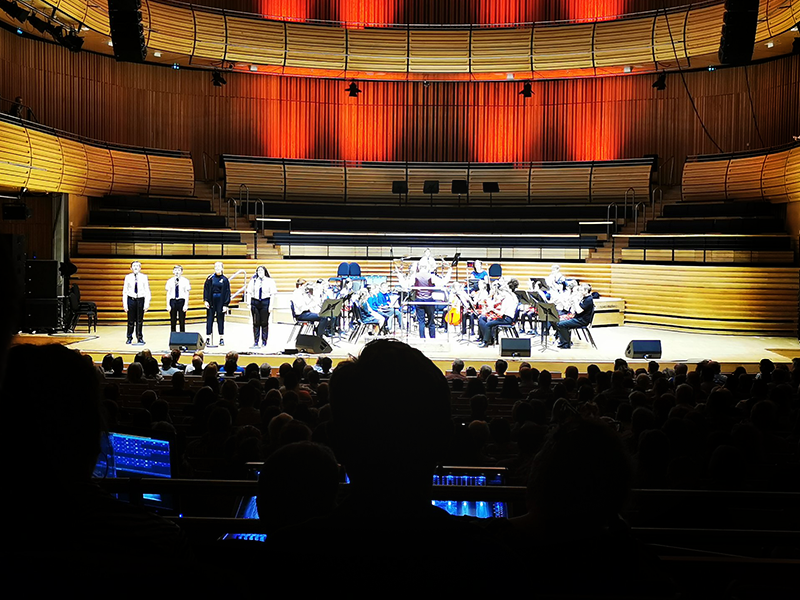 Students on Stage at The Sage